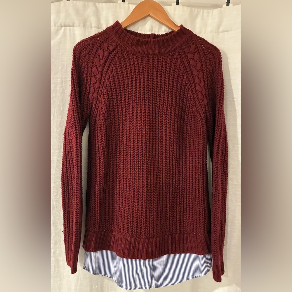 BB Dakota Burgundy Knit Sweater